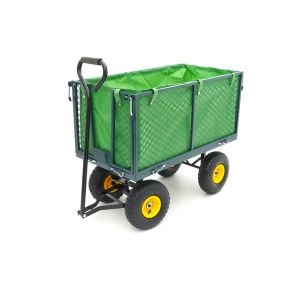 Vrtni vlečni voziček z nakladalnim zabojem 86 x 46 x 38 cm, s platneno vrečo, nosilnost do100 kg